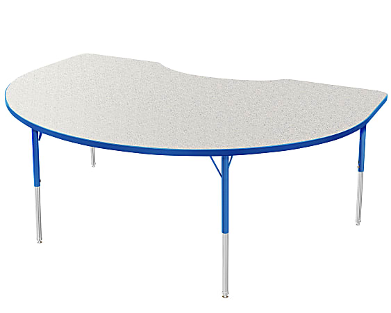 Marco Group 48" x 72" Activity Table, Crescent, 21 - 30"H, Gray Glace/Blue