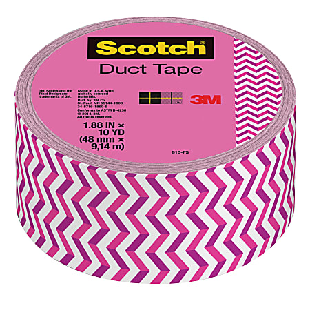 Scotch® Expressions Duct Tape, 3" Core, 1.88" x 10 Yd., Pink Chevron