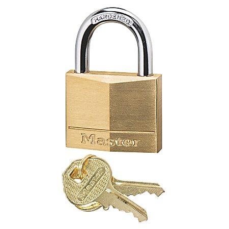 Master Lock Solid Brass Padlock - Keyed Different - 0.25" Shackle Diameter - Rust Resistant - Brass - Brass - 1 Each