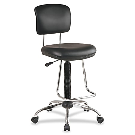 Drafting Chair with Back, Adjustable Foot Rest Rolling Stool