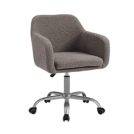 Linon Ryker Sherpa Home Office Chair GraySilver ODP Business