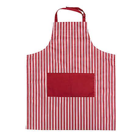 Better Houseware Adjustable Striped Apron, Red