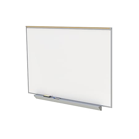 Ghent Magnetic White Board, Porcelain, 48" x 144", White, Silver Aluminum Frame