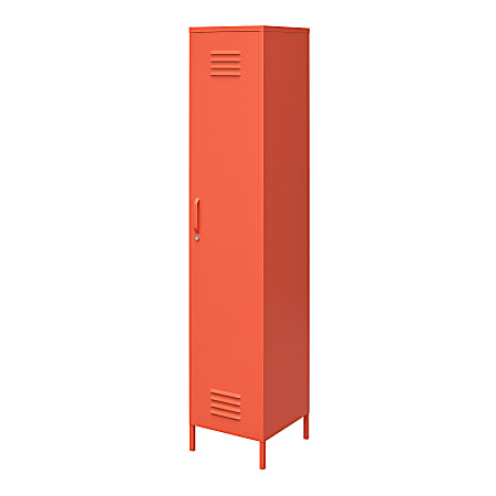 Ameriwood™ Home Cache Single Metal Locker Storage Cabinet, 72-7/8”H x 15”W x 15-3/4”D, Orange