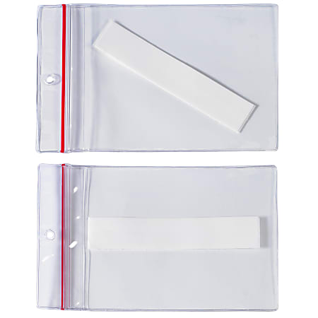 Partners Brand SUPERSCAN Press-On Vinyl Envelopes - 3x5 Inch Clear Plastic With Adhesive Backing (Pack Of 50)