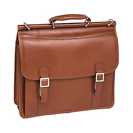 McKlein Halsted Leather Briefcase, Brown