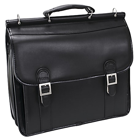 McKlein Halsted Leather Briefcase, Black