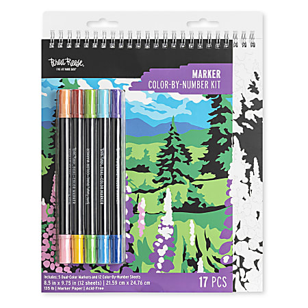 Brea Reese® Color-by-Number Marker Pad Kit, Mountain Landscapes