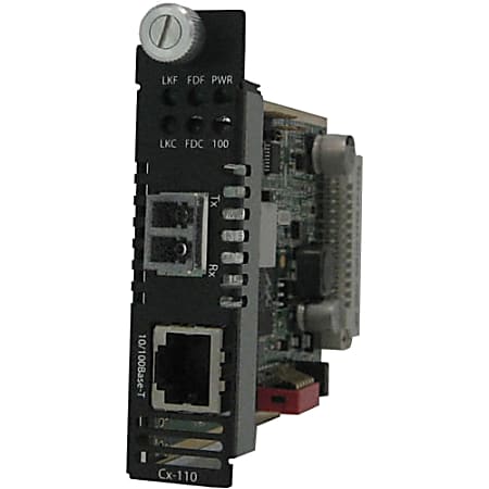 Perle C-110-S2LC20 Media Converter - 1 x Network (RJ-45) - 1 x LC Ports - DuplexLC Port - 100Base-LX, 10/100Base-TX - Internal