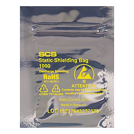 Partners Brand Reclosable Static Shielding Bags, 4" x 6", Transparent, Case Of 500
