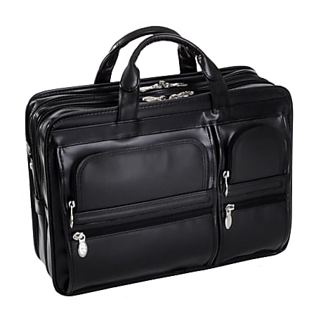 McKlein Hubbard Leather Briefcase, Black
