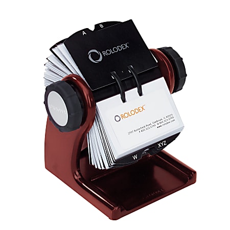 Rolodex® Rotary Card File, 200-Card Capacity, Wood Tones, Mahogany