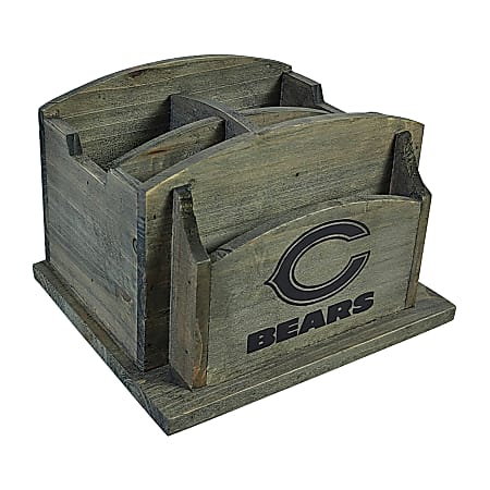 Imperial NFL Rustic Desk Organizer, 8”H x 8-1/2”W x 6-1/2”D, Chicago Bears