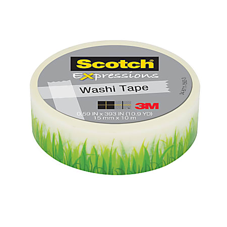 Scotch® Expressions Washi Tape, 3/5" x 393", Green Grass