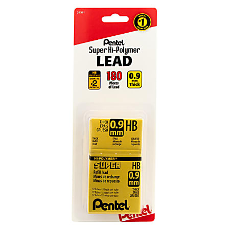 Pentel® Super Hi-Polymer® Lead Refills, #2 HB, 0.9 mm, Pack Of 144