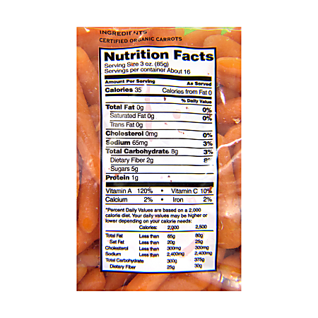 National Brand Fresh Organic Petite Baby Carrots 3 Lb Bag Office Depot