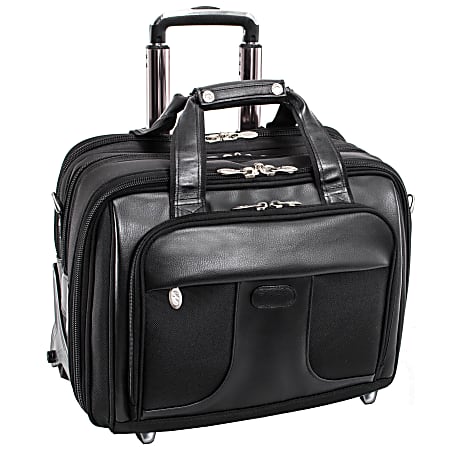 McKlein Chicago Wheeled Nylon Laptop Case With Removable Briefcase
