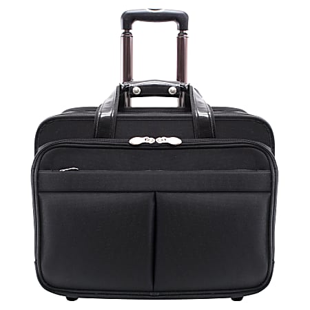 McKlein Roosevelt Detachable Wheeled Nylon Laptop Case Black - Office Depot