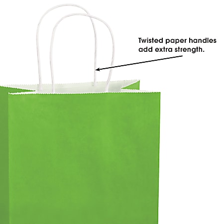 Partners Brand Tinted Paper Shopping Bags 10 14 H x 8 W x 4 12 D Citrus ...