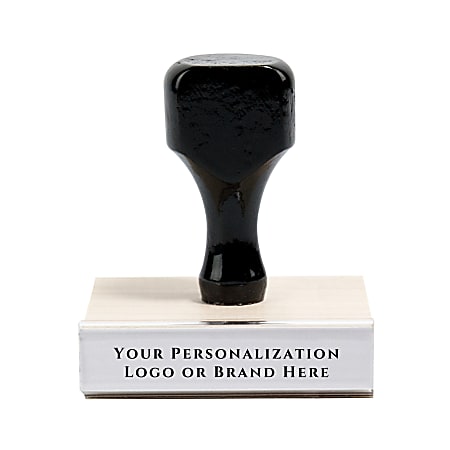 Custom Wood Handle Traditional Rubber Stamp, Rectangle, 1-1/4" x 3-1/2"