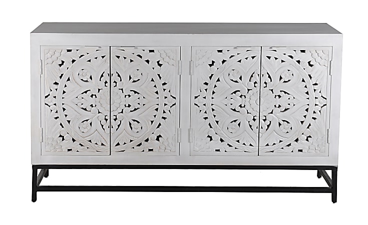 Coast to Coast Fleur Boho Style 4 Door Credenza Cabinet 37 H x 62