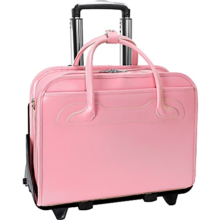 Pink briefcase on wheels best sale