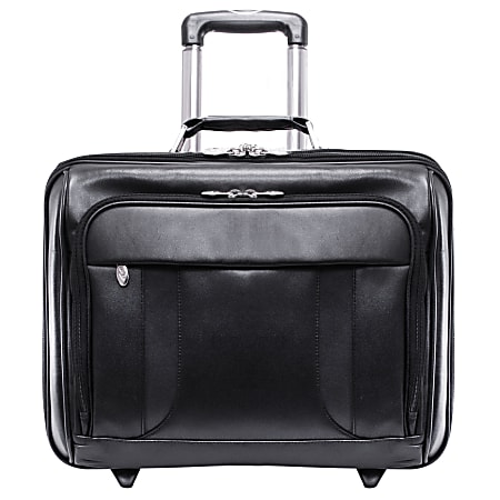 McKlein Lasalle Wheeled Overnight Case With Removable Laptop Sleeve, Black