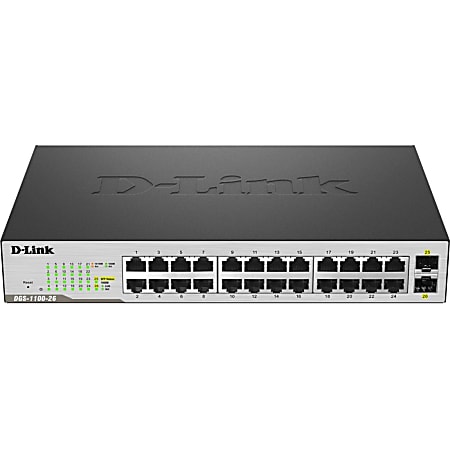 D-Link DGS-1100-26MP Ethernet Switch - 24 Ports - Manageable - 2 Layer Supported - Twisted Pair, Optical Fiber - Desktop