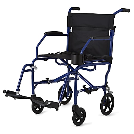 Medline Ultralight Transport Chair, Blue