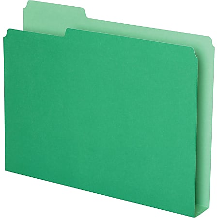 Pendaflex Double Stuff 1/3 Tab Cut Letter Top Tab File Folder - 8 1/2" x 11" - 250 Sheet Capacity - 1 1/2" Expansion - Assorted Position Tab Position - Green - 50 / Pack