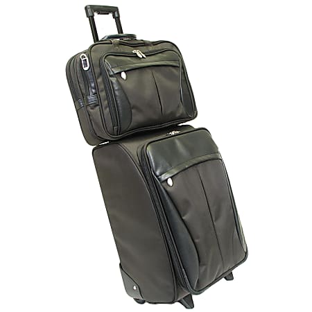 McKlein Buckingham Briefcase & Rolling Luggage Set, Brown