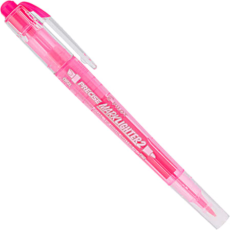 Pilot Precise Marklighter2 Dual Tip Highlighter, Chisel and Extra Fine Tip, Pink