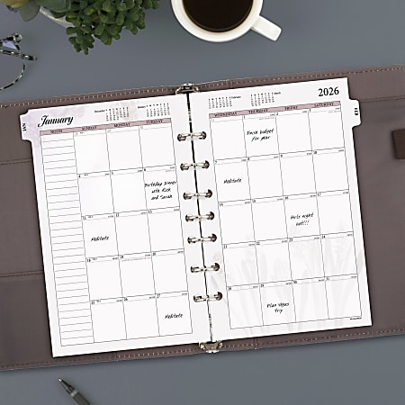 AT A GLANCE 2026 Monthly Planner Refill Loose Leaf Desk Size 5 12 x 8 ...