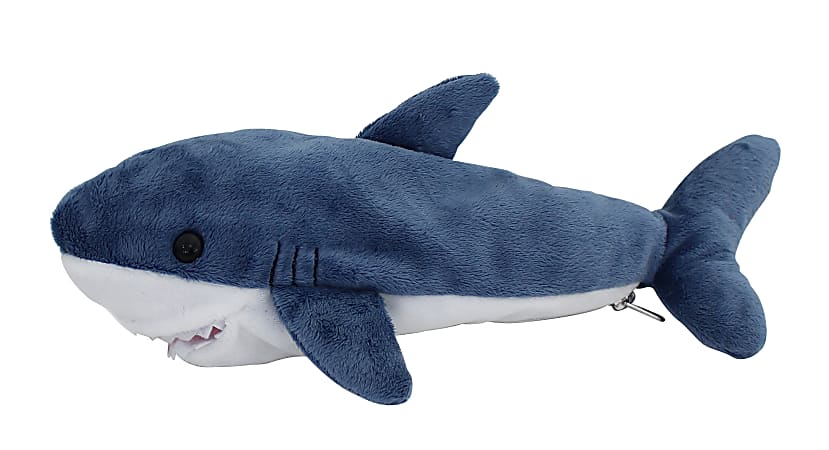 Office Depot® Plush Animal Pencil Pouch, 4" x 11", Shark