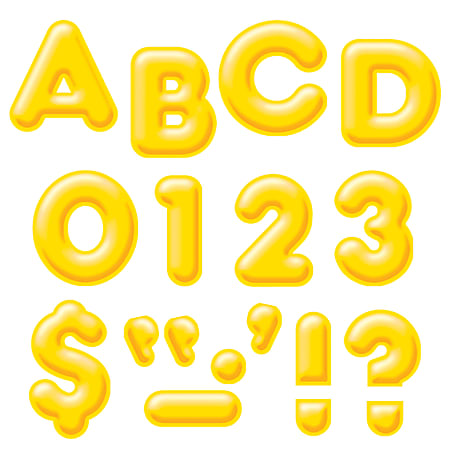 Trend® Ready Letters® Uppercase 3D Letters, 4", Yellow, Pack Of 71