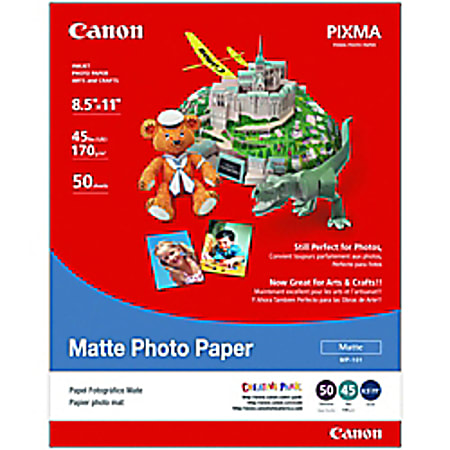 Canon® Matte Photo Paper, Letter Size (8 1/2" x 11"), 10 Mil, Pack Of 50 Sheets
