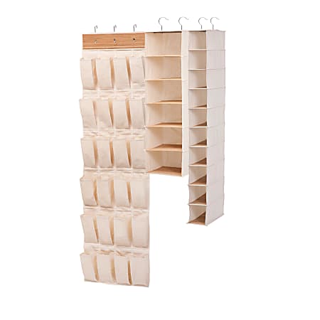 Honey-Can-Do 3-Piece Bamboo Closet Organization Kit, Natural