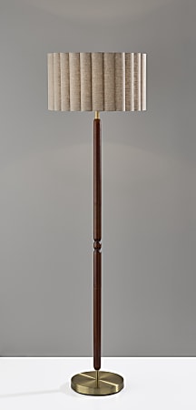 Adesso Laine 62.5"H Floor Lamp, Beige/Antique Brass