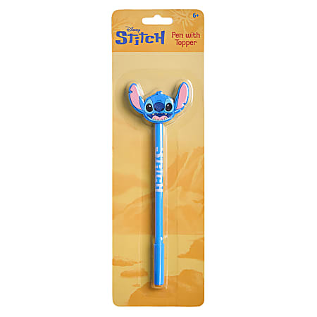 Stitch 2D Licensed Topper Ballpoint Pen, Medium Point, 0.77 mm, Blue Ink, Quantity 1