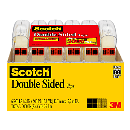 Scotch Wall-Safe Tape, Clear, 3/4 in. x 500 in., 1 Dispenser