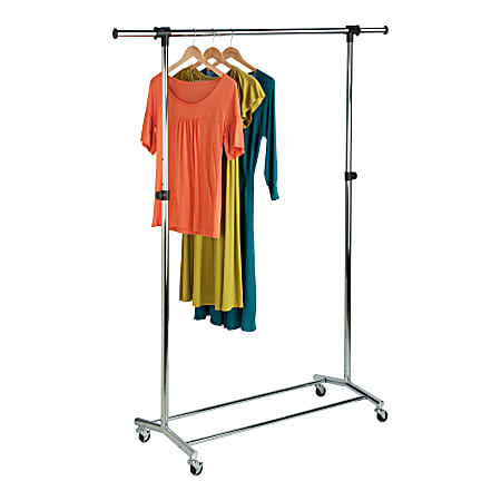 Adjustable rolling garment discount rack