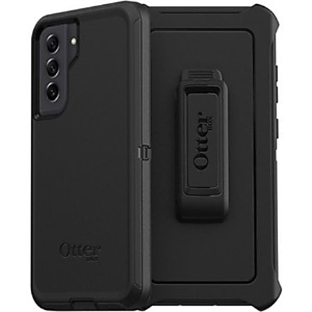 OtterBox Defender Rugged Carrying Case Holster For Samsung Galaxy S21 FE 5G Smartphone, Black