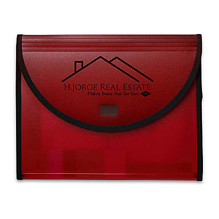 Custom Printed 1-Color Poly Conference Folios With Note Pad Holder And 5-Pocket File Organizer, 13-1/6" x 10-5/8", Assorted Colors, Box Of 60