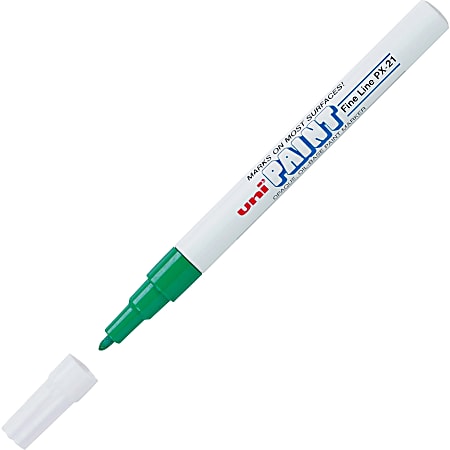 uni-ball® uni Paint Oil-Base Marker, Fine, White Barrel, Green Ink