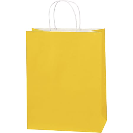 Partners Brand Buttercup Tinted Shopping Bags 10" x 5" x 13", Case of 250