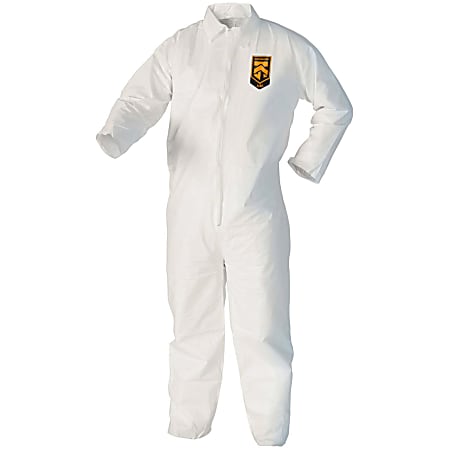 Kleenguard A40 Coveralls - Zipper Front - 2-Xtra Large Size - Liquid, Flying Particle Protection - White - Comfortable, Zipper Front, Breathable - 25 / Carton