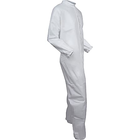 Kleenguard A40 Coveralls - Zipper Front - Large Size - Liquid, Flying Particle Protection - White - Comfortable, Zipper Front, Breathable - 25 / Carton Kleenguard A40 Coveralls - Zipper Front - Large Size - Liquid, Flying Particle Protection - White - Comfortable, Zipper Front, Breathable - 25 / Carton