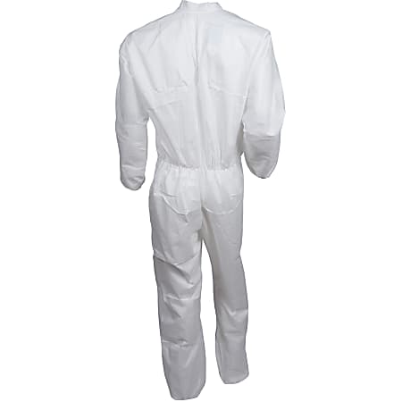 Kleenguard A40 Coveralls - Zipper Front - Large Size - Liquid, Flying Particle Protection - White - Comfortable, Zipper Front, Breathable - 25 / Carton Kleenguard A40 Coveralls - Zipper Front - Large Size - Liquid, Flying Particle Protection - White - Comfortable, Zipper Front, Breathable - 25 / Carton
