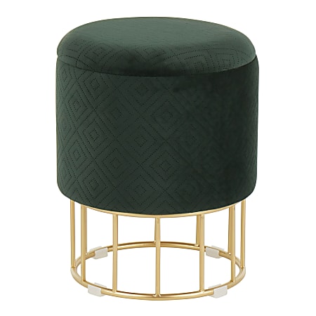 LumiSource Canary Storage Ottoman, Gold/Green
