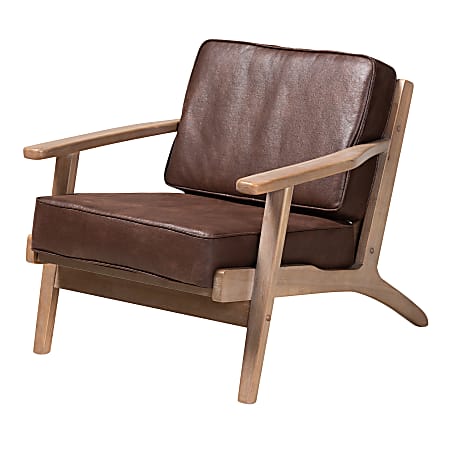 Baxton Studio Sigrid Armchair, Dark Brown